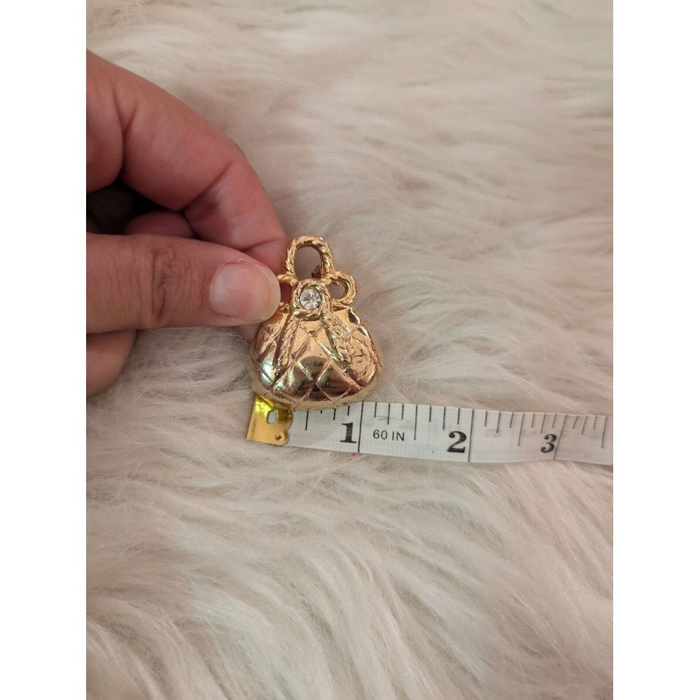Gold Bag Style Brooch - Picture 4 of 4